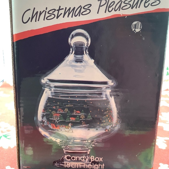 CHRISTMAS PLEASURES Glass Candy Jar. - Picture 5 of 6